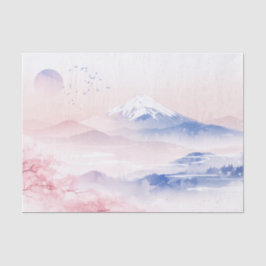 Elegant Mt. Fuji & Cherry Blossoms Japanese Art Tissuepapier
