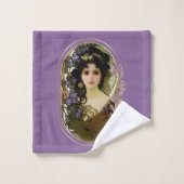 Elegant Mucha Style Portret van een mooie vrouw Bad Handdoek (Wasdoekje)