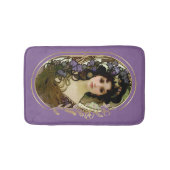 Elegant Mucha Style Portret van een mooie vrouw Badmat (Voorkant)