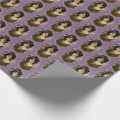 Elegant Mucha Style Portret van een mooie vrouw Cadeaupapier (Hoek)