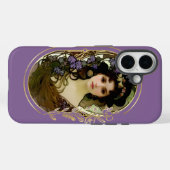 Elegant Mucha Style Portret van een mooie vrouw Case-Mate iPhone Case (Achterkant (horizontaal))