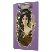 Elegant Mucha Style Portret van een mooie vrouw Klembord (Links)