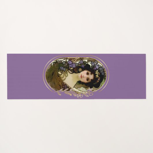 Elegant Mucha Style Portret van een mooie vrouw Yogamat (Achterkant (horizontaal))