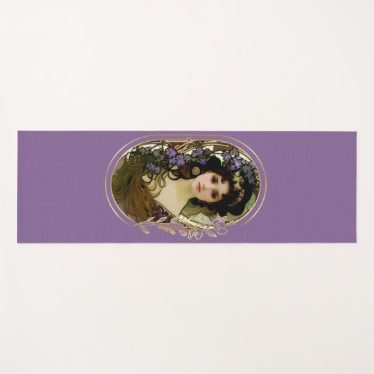 Elegant Mucha Style Portret van een mooie vrouw Yogamat (Voorkant (horizontaal))