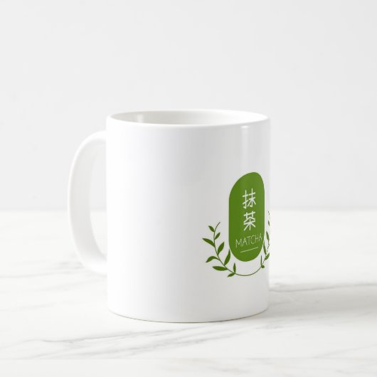 Elegant mug of matcha drink koffiemok (Voorkant links)