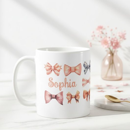 Elegant Mug with Romantic Bows - Personalized Gift Koffiemok
