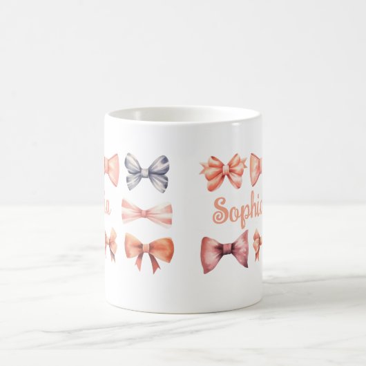 Elegant Mug with Romantic Bows - Personalized Gift Koffiemok (Center)