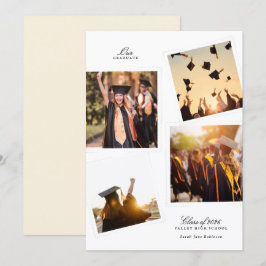 elegant multi 4 photo frame graduation high school aankondiging