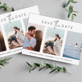Elegant Multi Black White Text Photo Save Date Save The Date