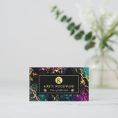 Elegant Multi Colors & Gold Galaxy Marble Visitekaartje (Staand voorkant)