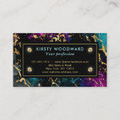 Elegant Multi Colors & Gold Galaxy Marble Visitekaartje (Achterkant)
