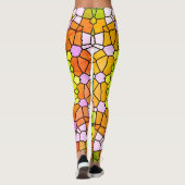 Elegant multi- en Blue Bright-patroon Leggings (Achterkant)