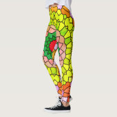 Elegant multi- en Blue Bright-patroon Leggings (Links)