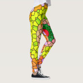 Elegant multi- en Blue Bright-patroon Leggings (Rechts)