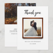 Elegant Multi Foto Script Bruiloft Bedankkaart (Voorkant / Achterkant)