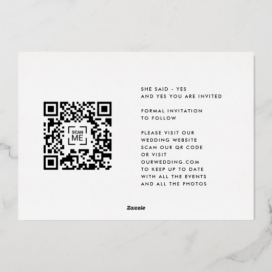 Elegant Multi GOLD White Text Photo Save Date Folie Uitnodiging (Achterkant)