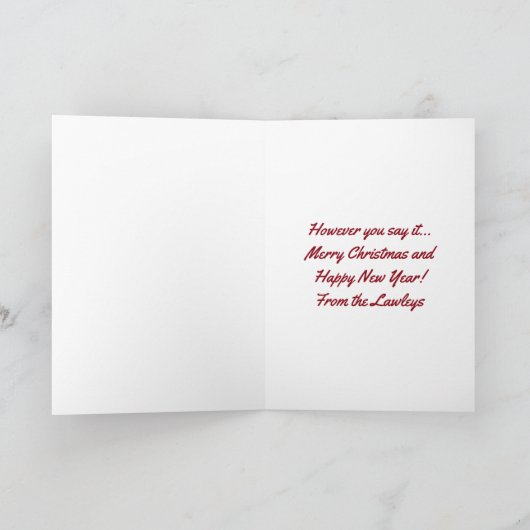 Elegant Multi-Language Merry Christmas Card Feestdagen Kaart (Binnen)