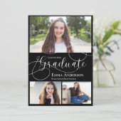 Elegant Multi Photo 2025 Afstuderen Aankondiging (Staand voorkant)