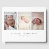 Elegant Multi Photo Christening of Baptisme Gastenboek (Voorkant)
