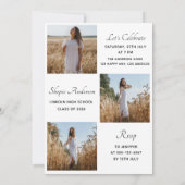 Elegant Multi Photo Graduation Party Kaart (Achterkant)