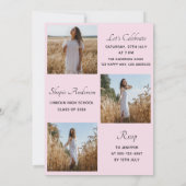Elegant Multi Photo Graduation Party Kaart (Achterkant)