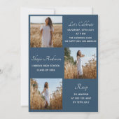 Elegant Multi Photo Graduation Party Kaart (Achterkant)