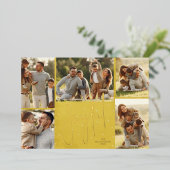Elegant Multi Photo Joyful Gold Folie Feestdagenkaart (Staand Voorkant)
