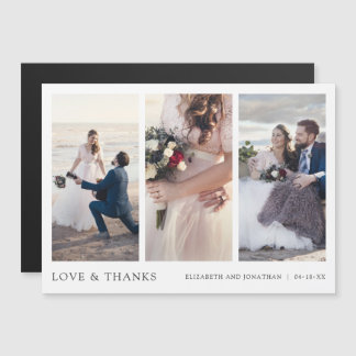 Elegant Multi Photo Weddenschap Bedankt Magnet