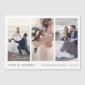 Elegant Multi Photo Weddenschap Bedankt Magnet (Voorkant)