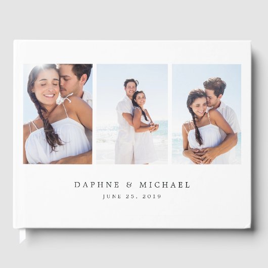 Elegant Multi Photo Wedding Gastenboek (Voorkant)