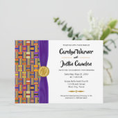 Elegant Multicolor African Kente Cloth K45 Wedding Kaart (Staand voorkant)