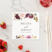 Elegant Multicolor Flowers Calligraphy Wedding Servet (Insitu)