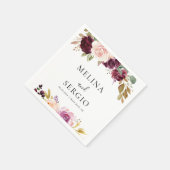 Elegant Multicolor Flowers Calligraphy Wedding Servet (Hoek)