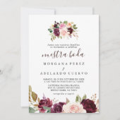 Elegant Multicolor Flowers Nuestra Boda Kaart (Voorkant)