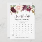 Elegant Multicolor Flowers Save the Date Calendar (Voorkant)