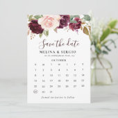 Elegant Multicolor Flowers Save the Date Calendar (Staand voorkant)