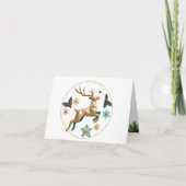 Elegant Multicolor Reindeer Christmas Greeting Car Bedankkaart (Voorkant)