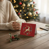 Elegant Multicolor Reindeer Christmas Greeting Car Bedankkaart