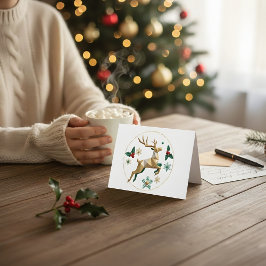 Elegant Multicolor Reindeer Christmas Greeting Car Bedankkaart