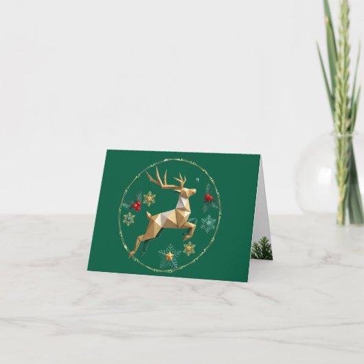 Elegant Multicolor Reindeer Christmas Greeting Car Bedankkaart (Voorkant)