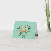 Elegant Multicolor Reindeer Christmas Greeting Car Bedankkaart (Voorkant)