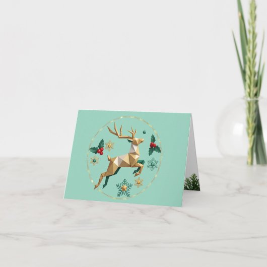 Elegant Multicolor Reindeer Christmas Greeting Car Bedankkaart (Voorkant)