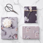 Elegant multifunctioneel bloemmotief inpakpapier vel<br><div class="desc">Deze elegante vellen inpakpapier zijn prima voor het hele jaar,  met verschillende tinten lila,  mauve en paars. Perfect voor al uw cadeauverpakkingen,  verjaardag,  doop,  bruiloft,  jubileum,  kerst,  babyshower en meer!</div>