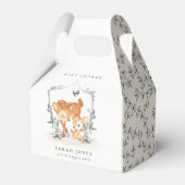 Elegant mum deer Fawn Floral Crest Baby shower Bedankdoosjes (Achterkant)