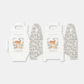 Elegant mum deer Fawn Floral Crest Baby shower Bedankdoosjes (Uitgevouwen)