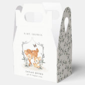 Elegant mum deer Fawn Floral Crest Baby shower Bedankdoosjes (Geopend)