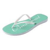 Elegant munt green bridesmaid bruiloft teenslipper teenslippers (Schuin)