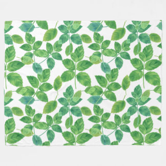 Elegant Muntblaadjes Watercolor Botanisch Ontwerp Fleece Deken