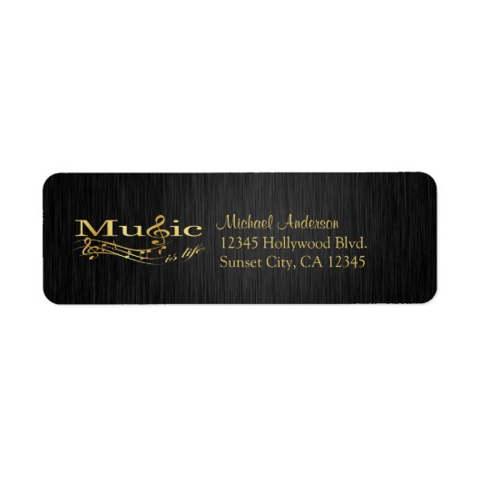 Elegant Music is Life zwart en gouden labels (Voorkant)