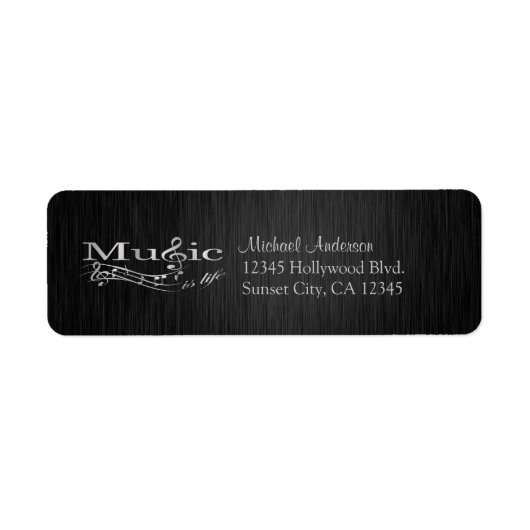 Elegant Music is Life zwart en zilver labels (Voorkant)
